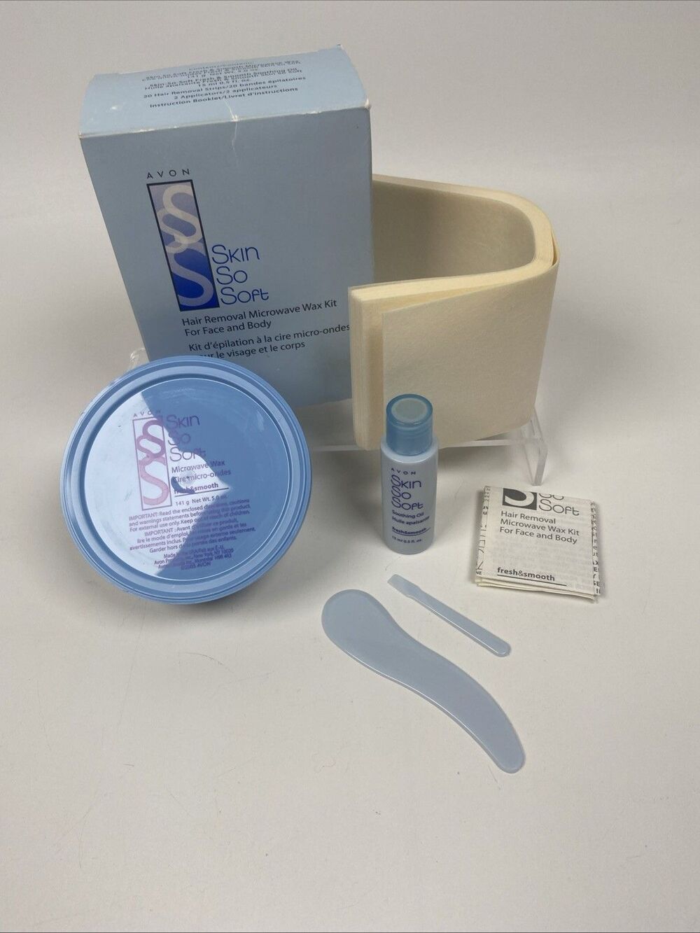 Avon Skin So Soft Hair Removal Microwave Wax Kit Fresh & Smooth 2005 Face & Body